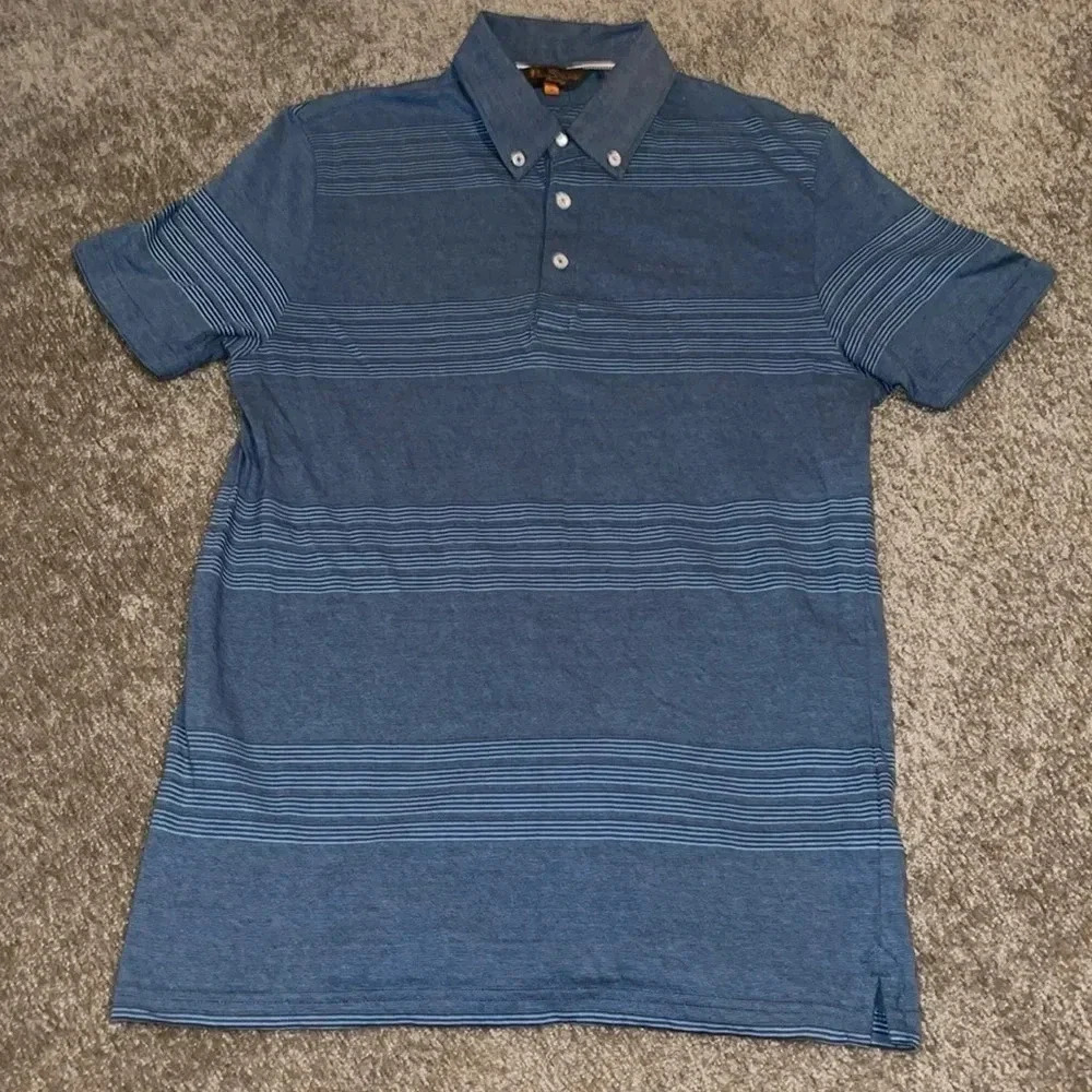 Ben Sherman Heritage blue dress polo shirt - size small - G
